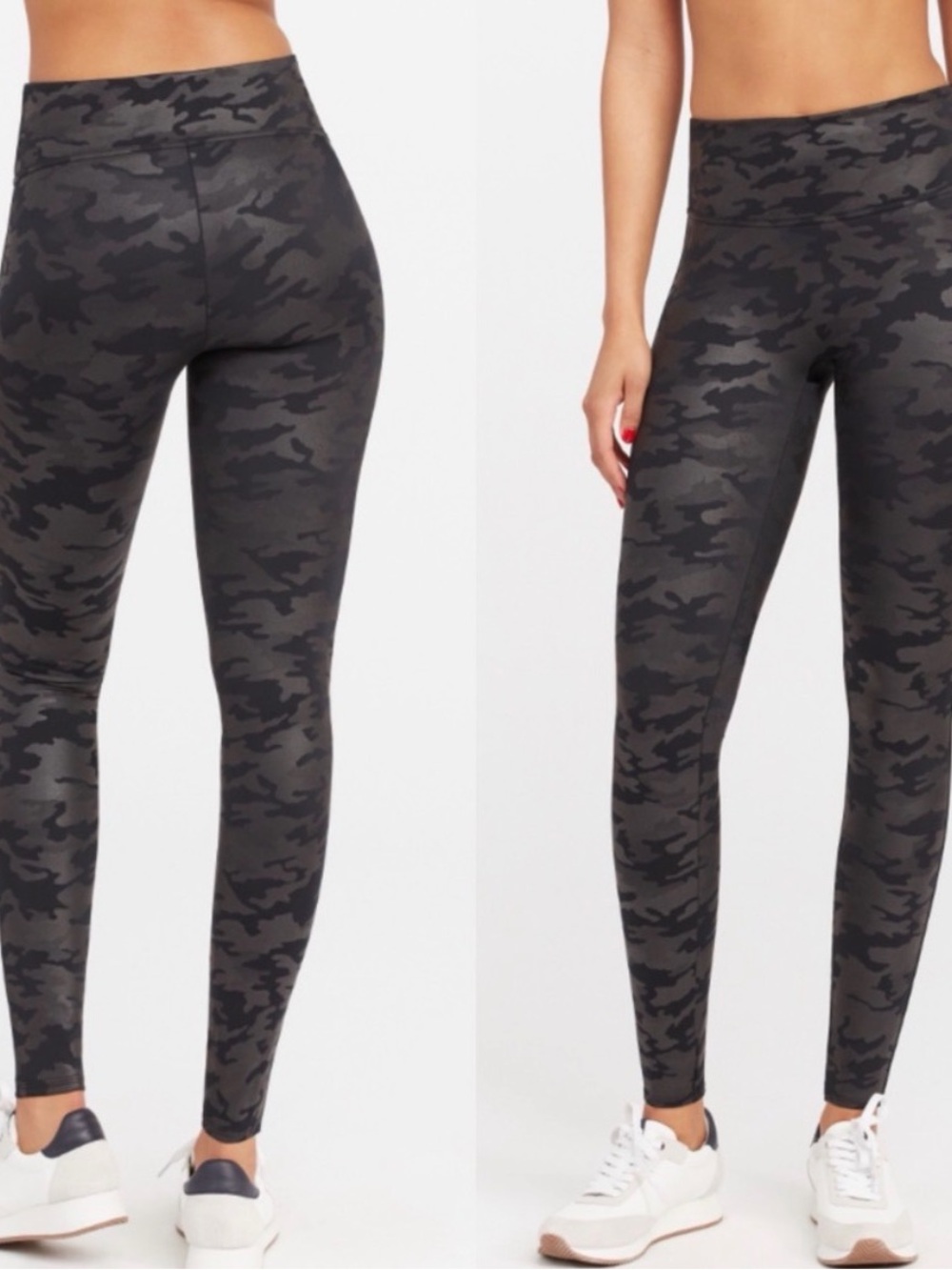 SPANX Faux Leather Camo Leggings